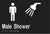 Metlam Male Shower Sign Braille In Designer Black