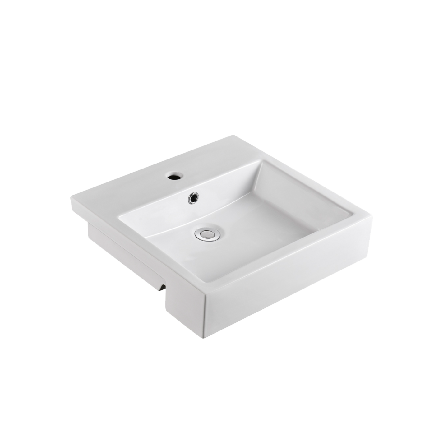 Munich Semi-Recessed Basin White