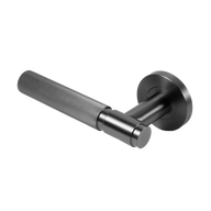 Marko Door Handle Linear Reeded Brushed Gunmetal