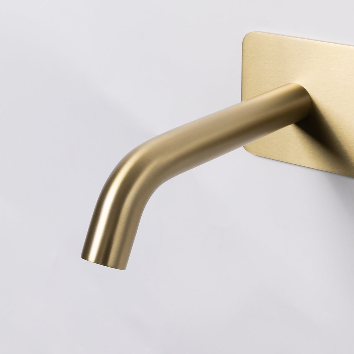 Mira Brushed Brass Gold Wall Mixer and Spout