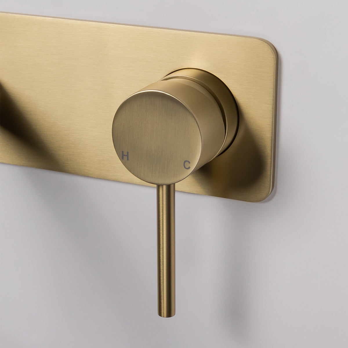 Mira Brushed Brass Gold Wall Mixer and Spout