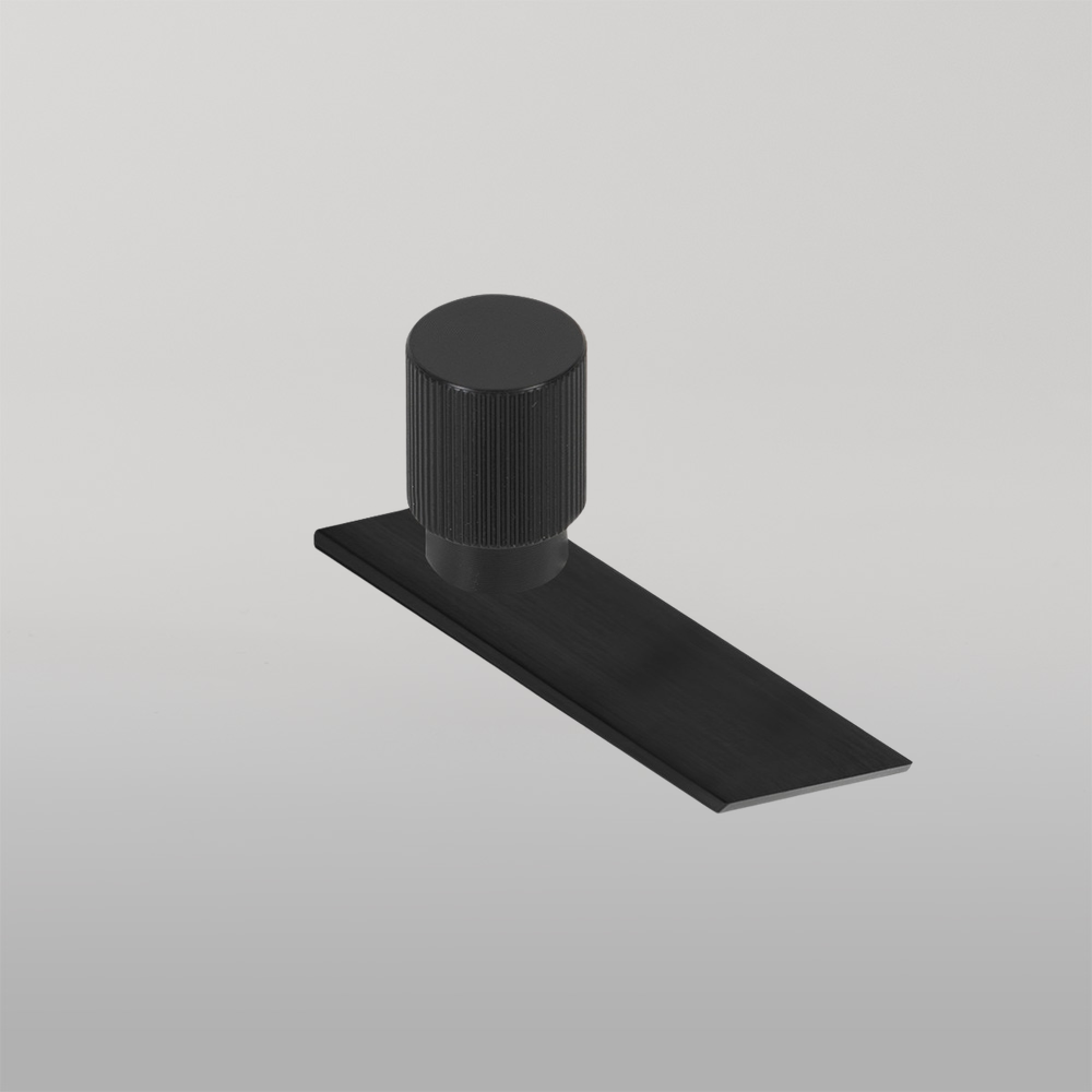 Momo Arpa Round Knob And Backplate 22mm Brushed Black