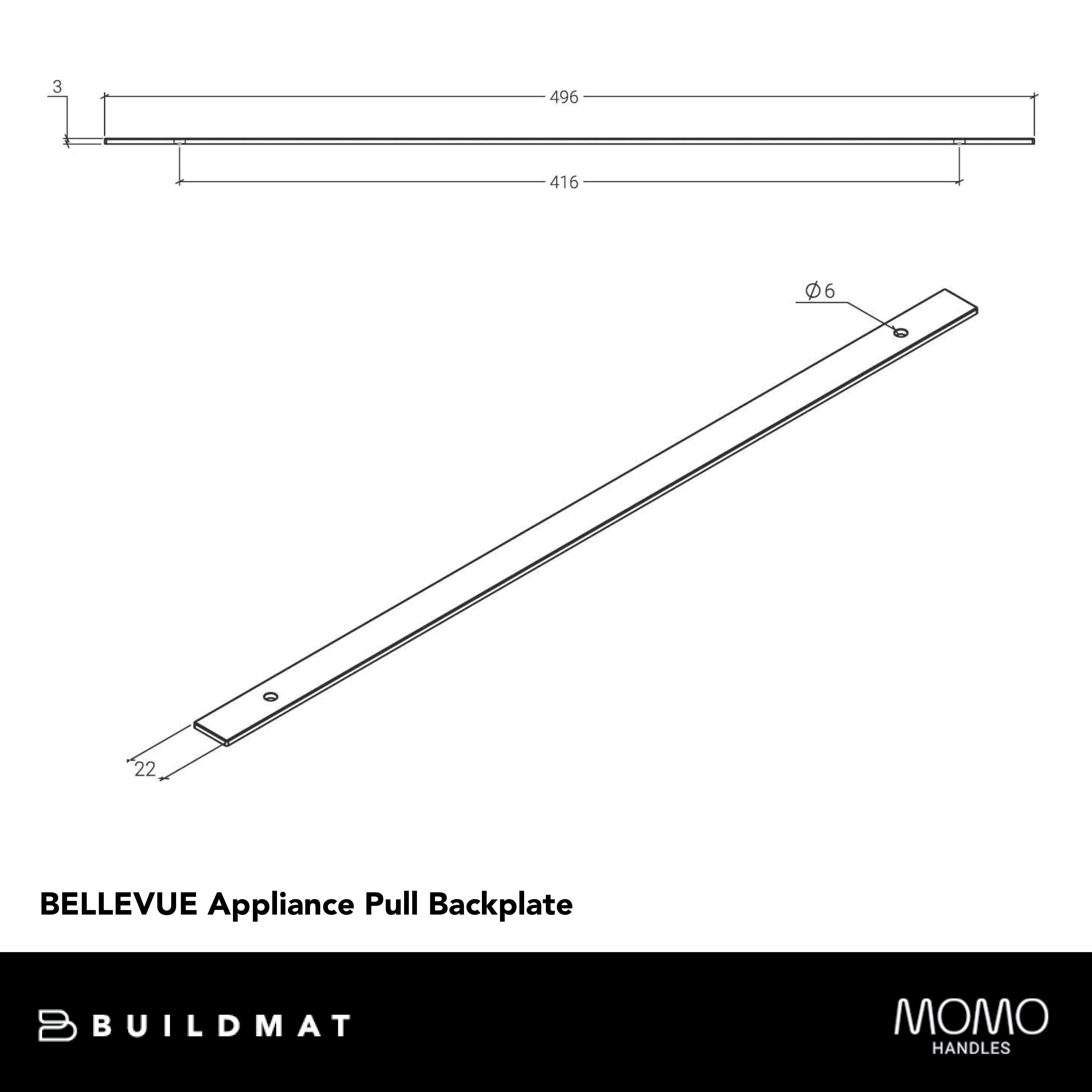 Momo Bellevue Solid Brass Backplate 416mm Dull Brushed Nickel