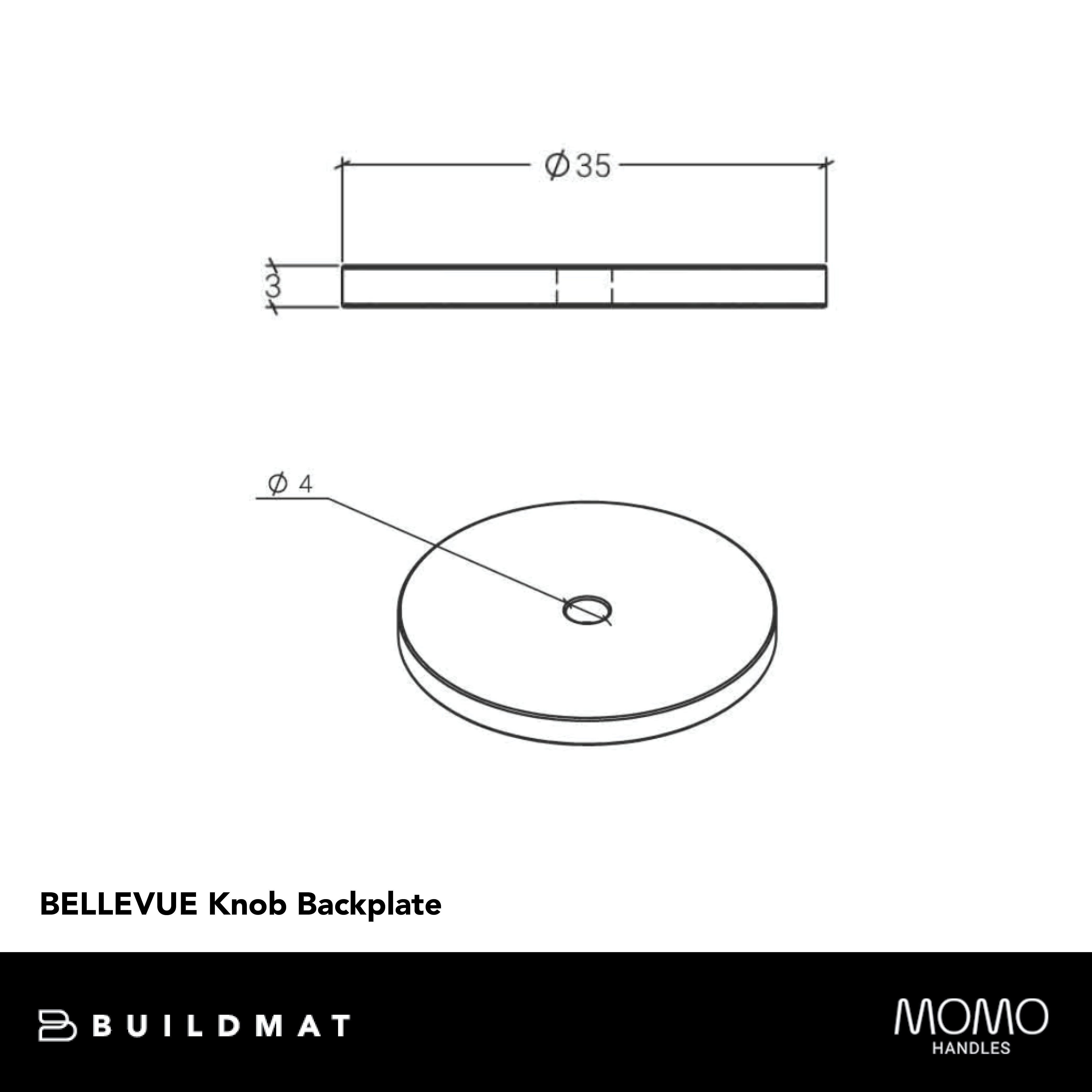 Momo Bellevue Solid Brass Knob Backplate Bronze