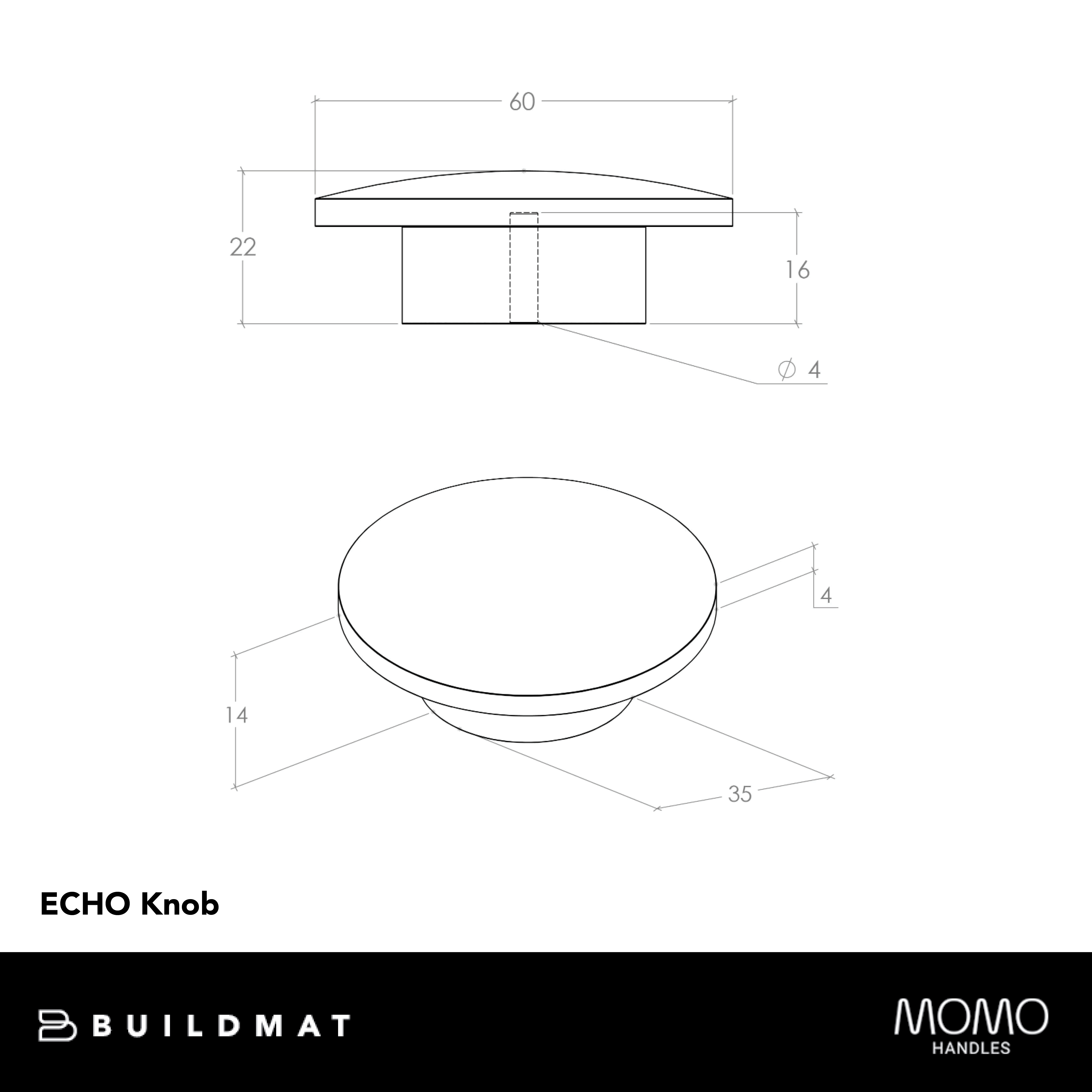 Momo Echo Timber Knob 60mm Oak Woodgrain