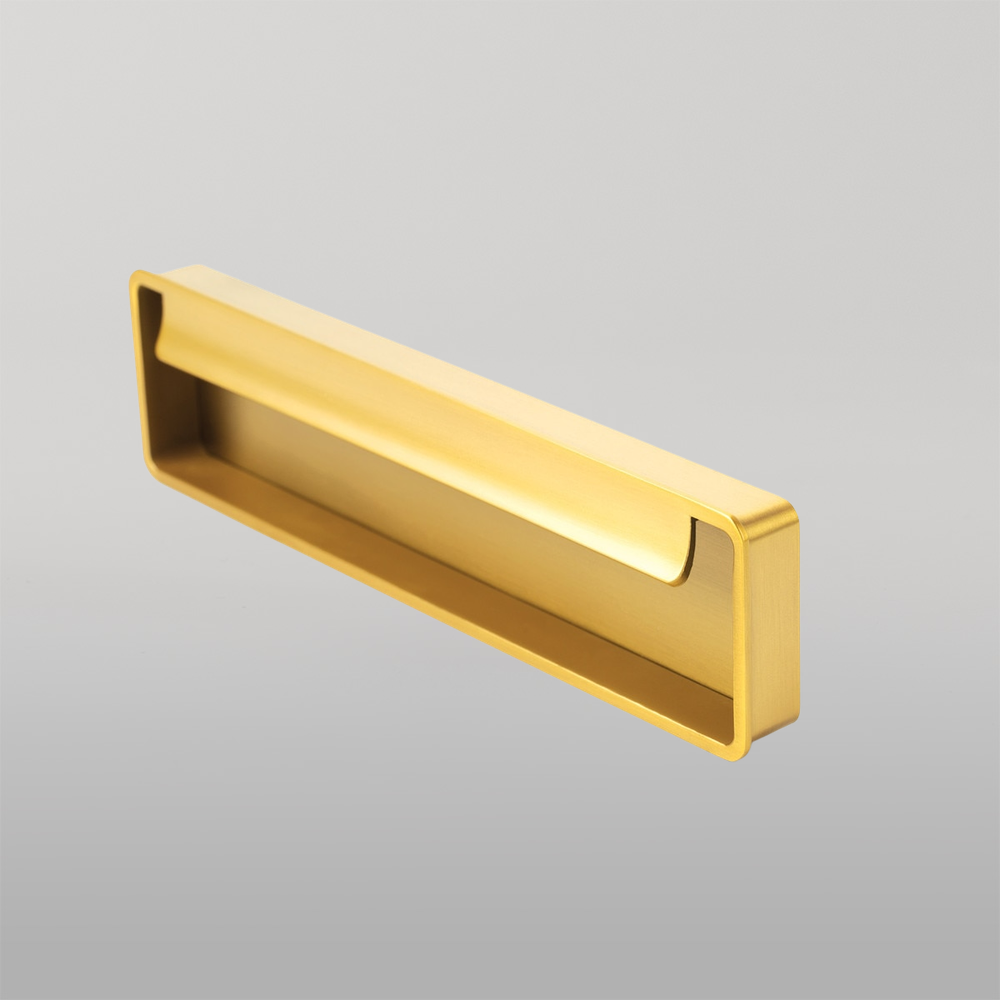 Momo Fold Flush Pull Handle 128mm Brushed Gold