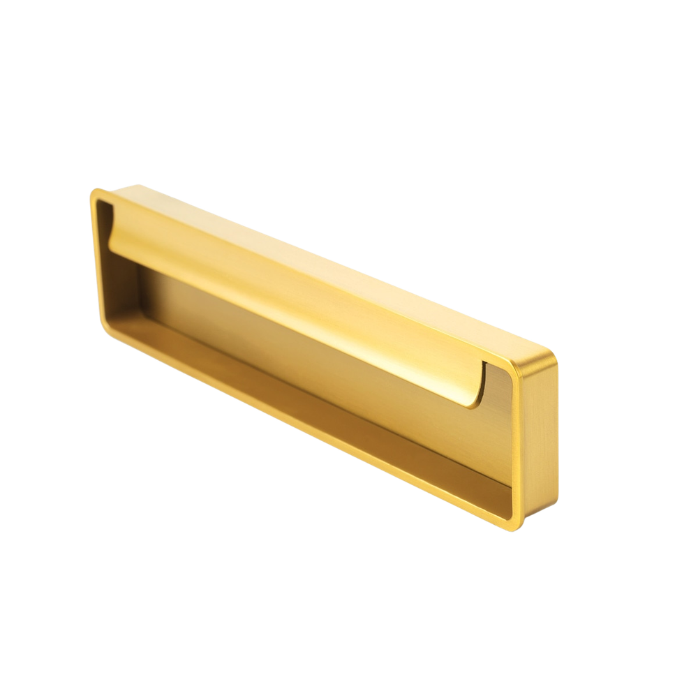 Momo Fold Flush Pull Handle 128mm Brushed Gold