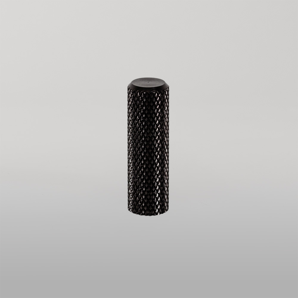 Momo Graf Knurled Cylinder Knob 10mm Brushed Black