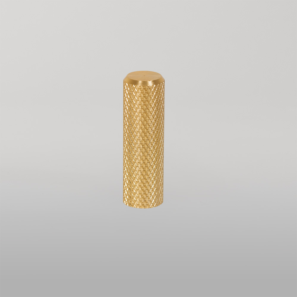 Momo Graf Knurled Cylinder Knob 10mm Brushed Dark Brass