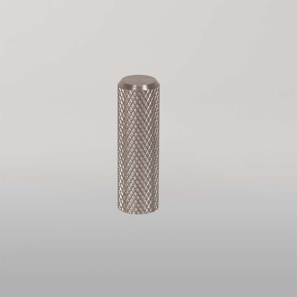 Momo Graf Knurled Cylinder Knob 10mm Dull Brushed Nickel