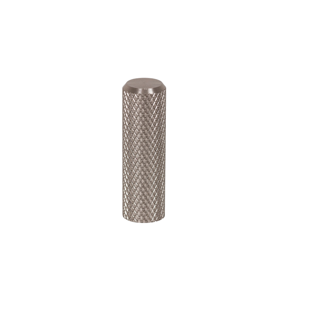 Momo Graf Knurled Cylinder Knob 10mm Dull Brushed Nickel