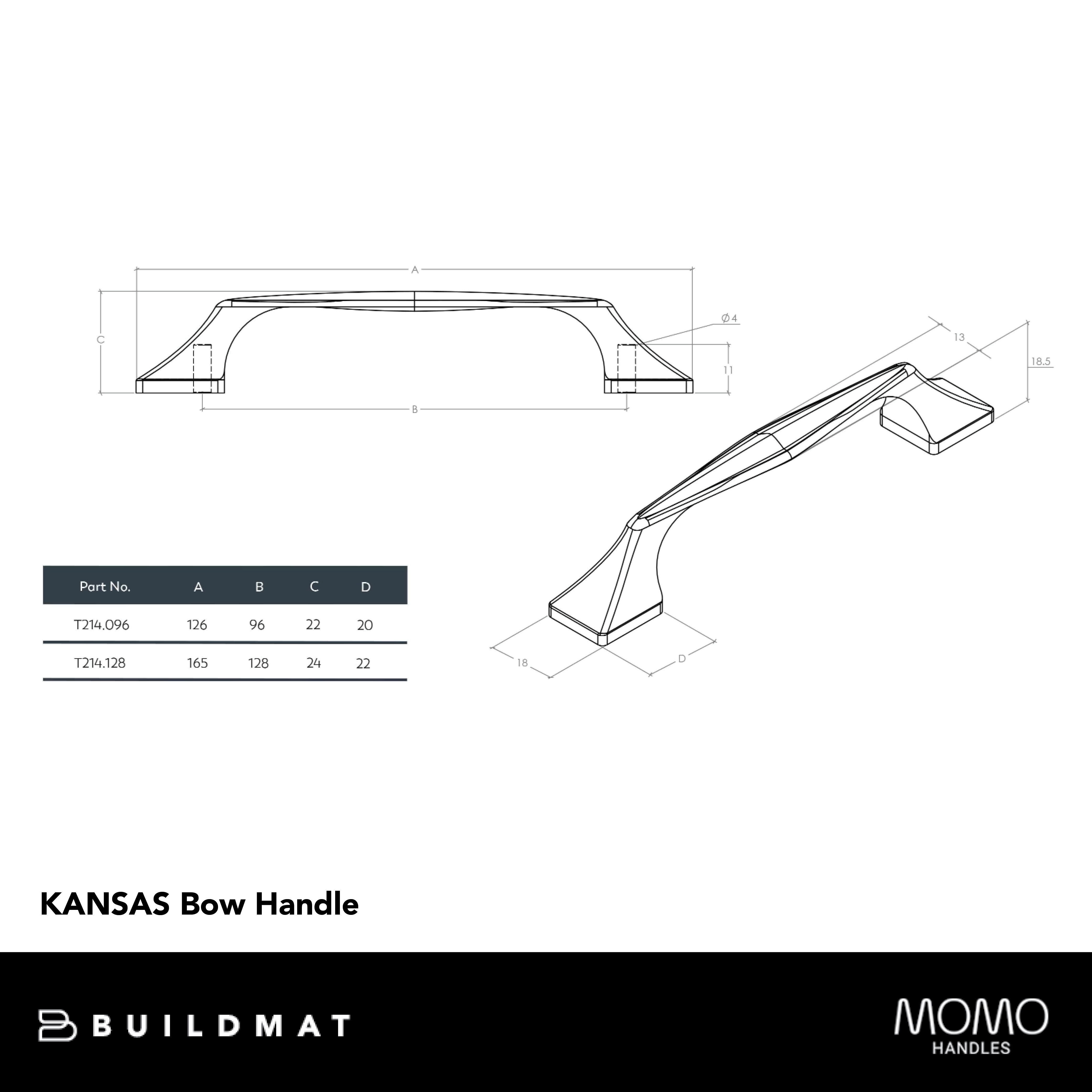 Momo Kansas Bow Handle 128mm Antique Cream