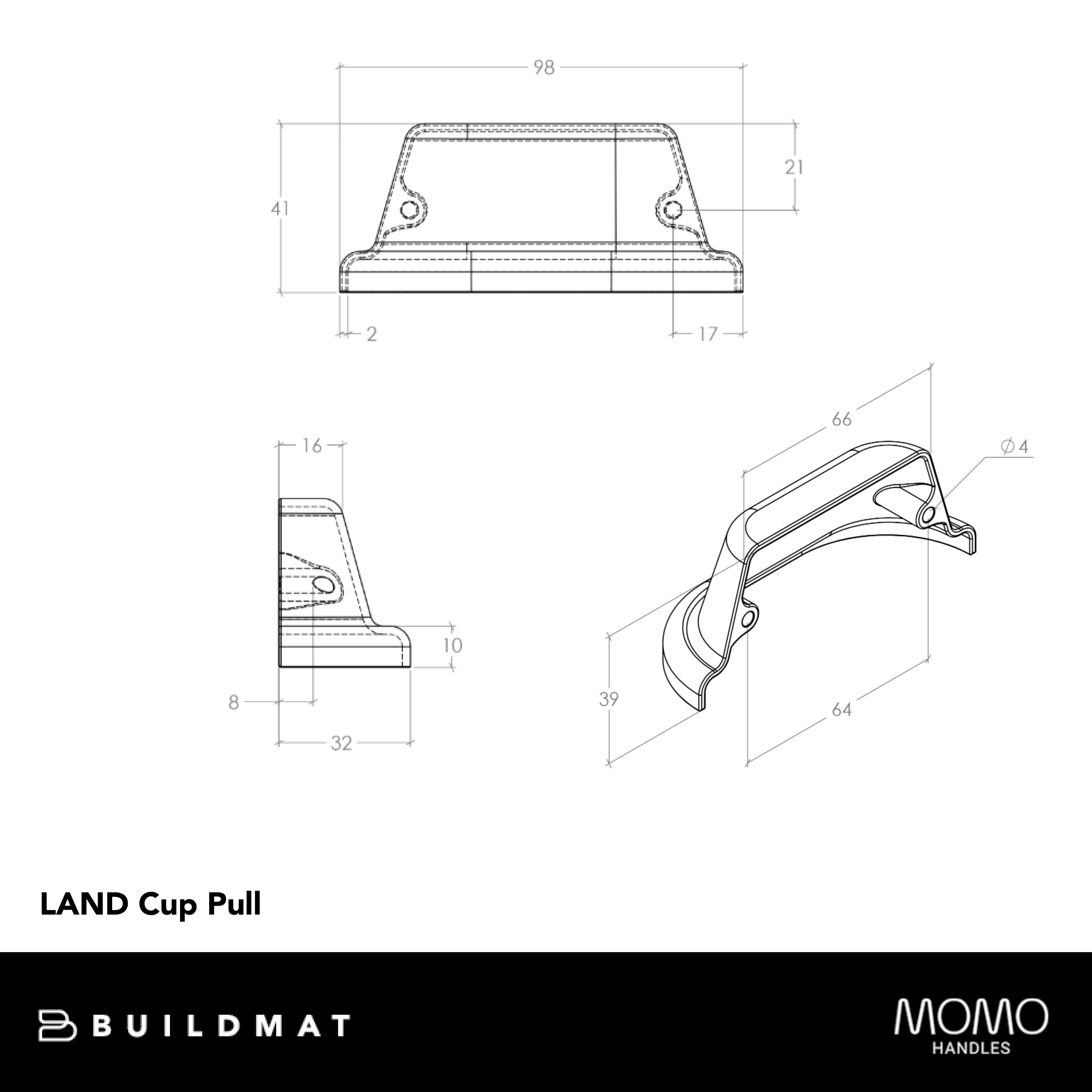 Momo Land Cup Pull 64mm Antique Brass