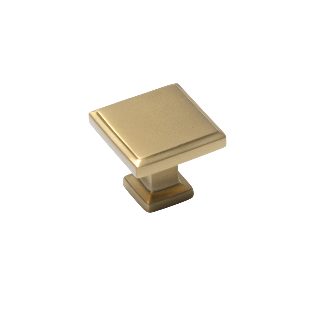 Momo Lucca Square Knob 30mm Brushed Satin Brass