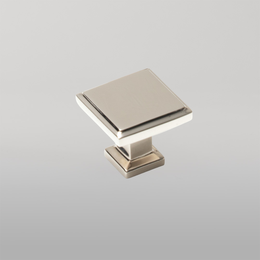 Momo Lucca Square Knob 30mm Polished Nickel