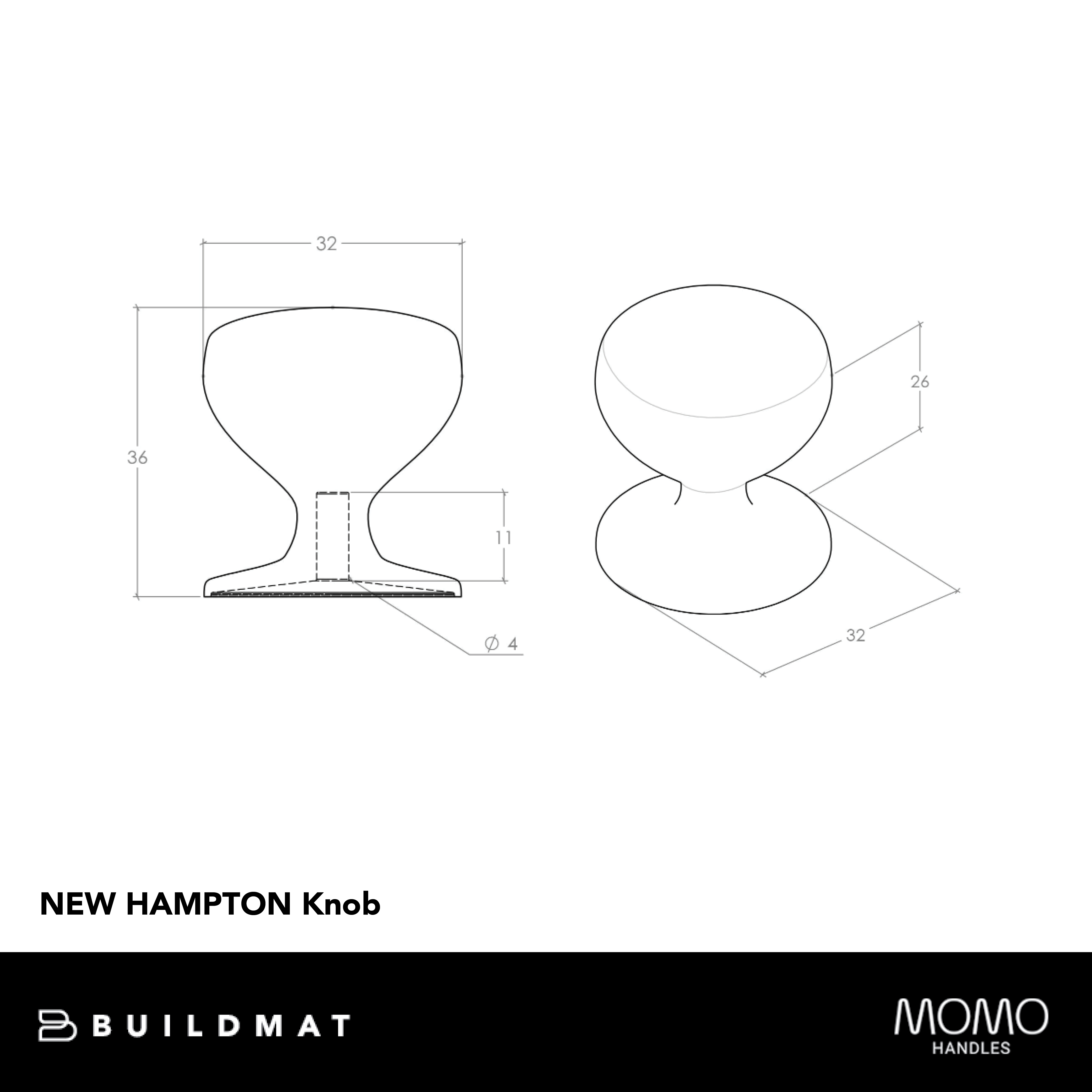 Momo New Hampton Round Knob 32mm Polished Nickel