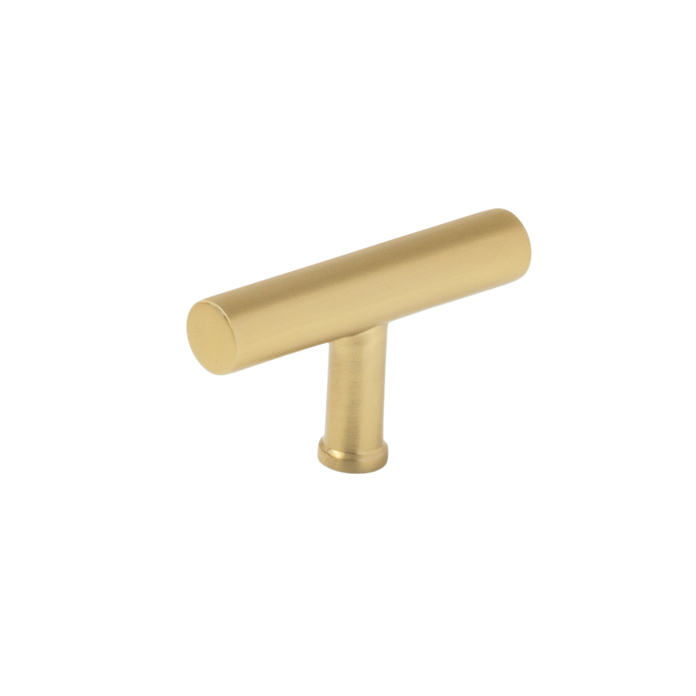 Momo Strano T Knob 60mm Brushed Satin Brass