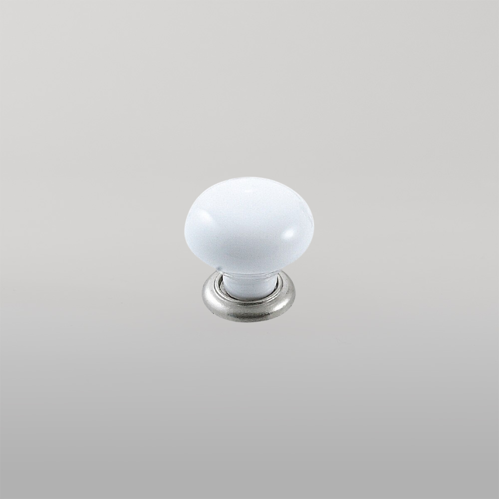 Momo Trianon Round Knob 35mm White & Brushed Nickel