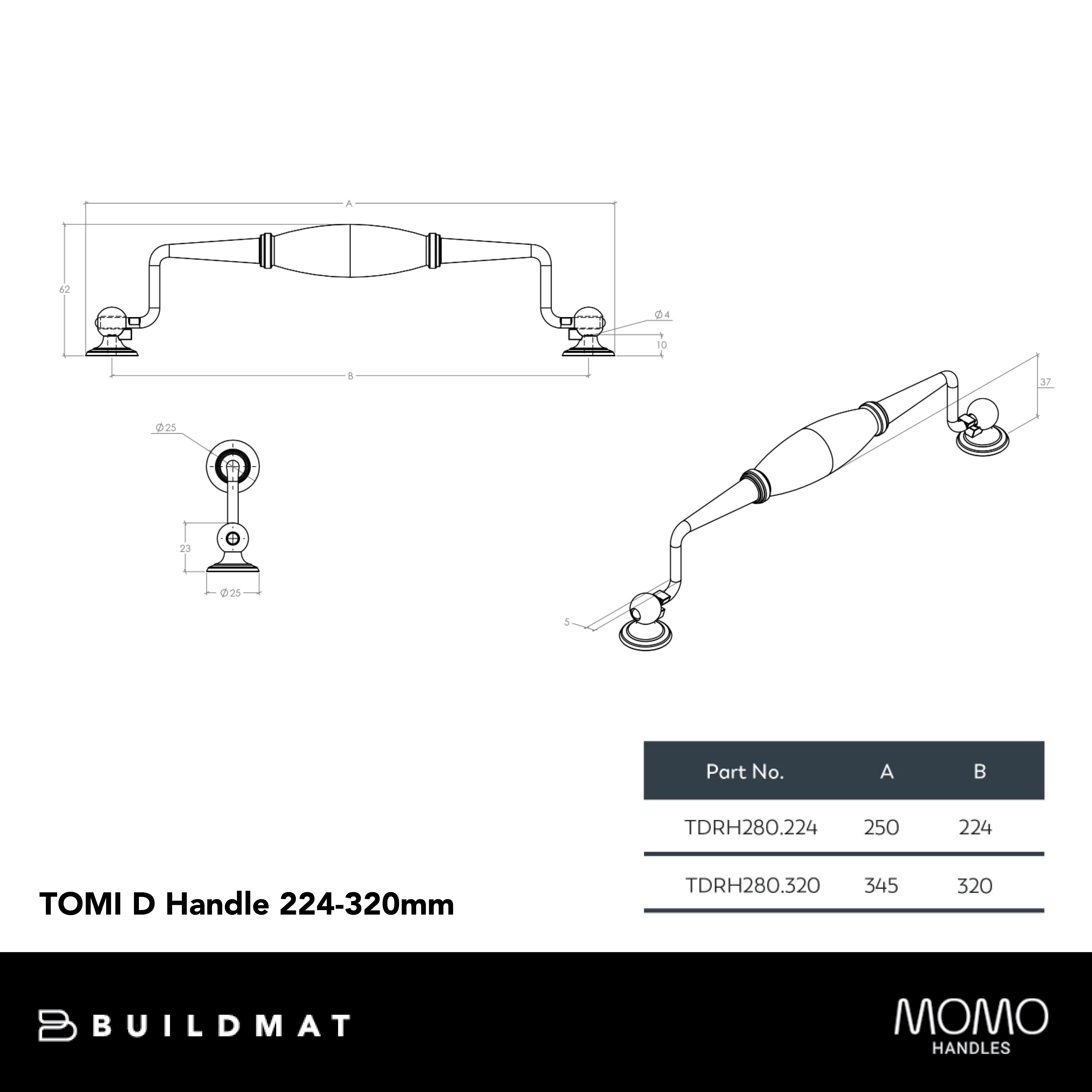 Momo Tomi Swivel Bail 224mm Natural Iron