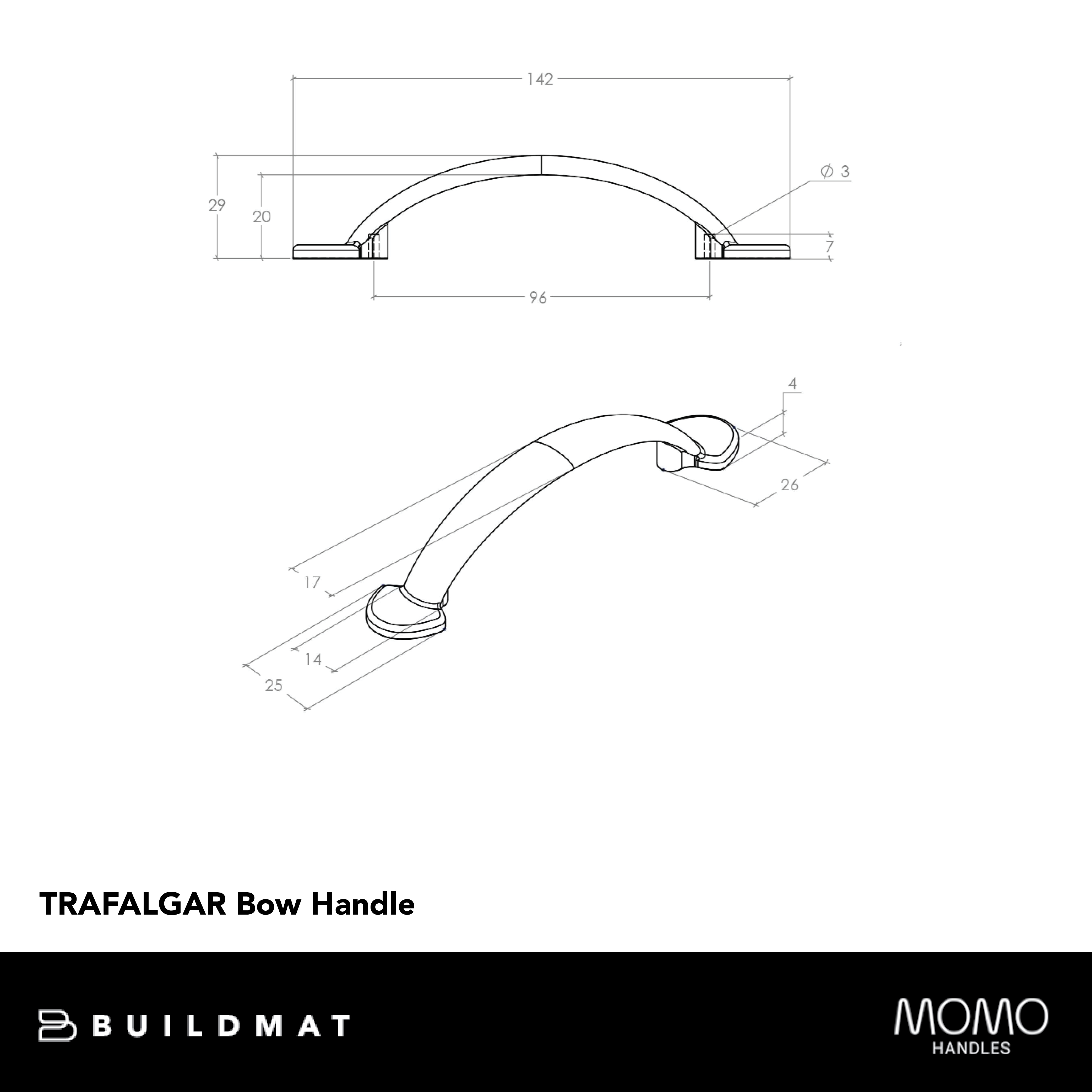 Momo Trafalgar Bow Handle 96mm Bronze