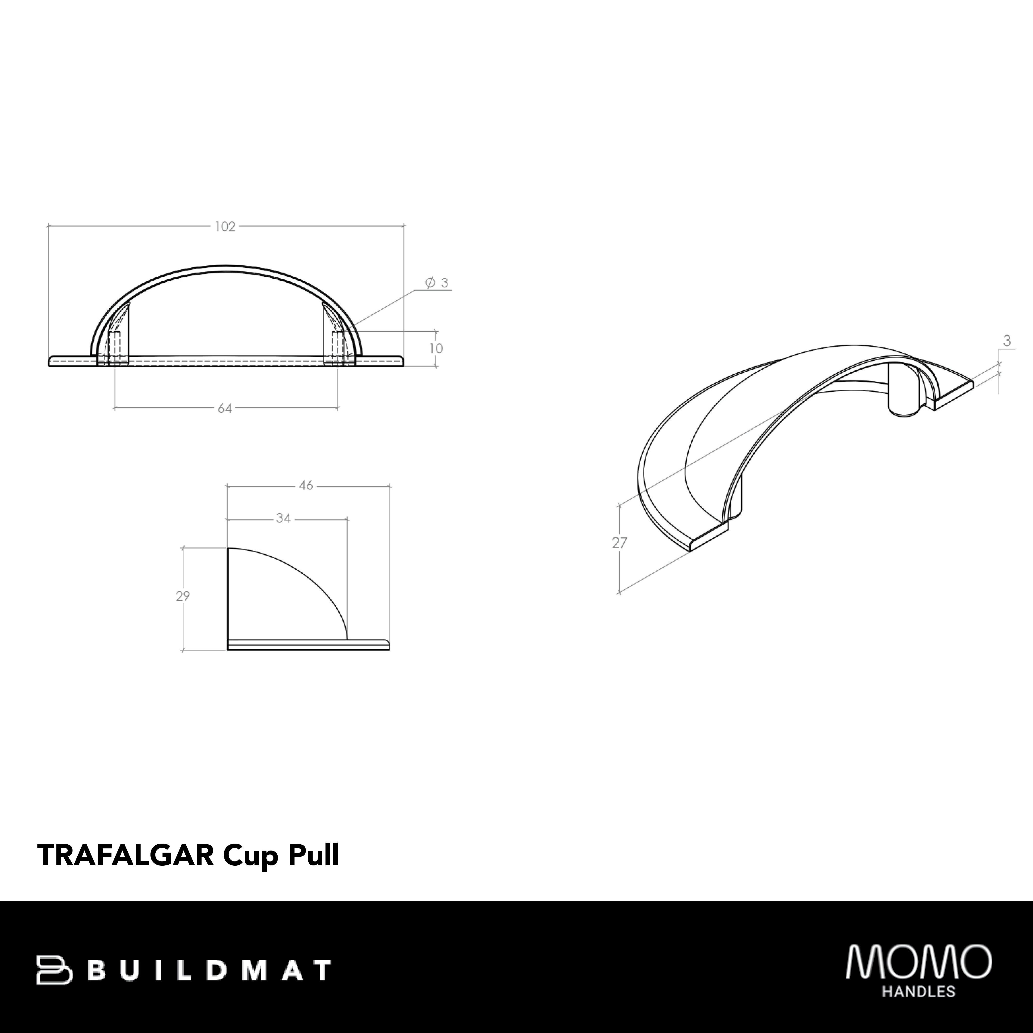 Momo Trafalgar Cup Pull 64mm Polished Nickel