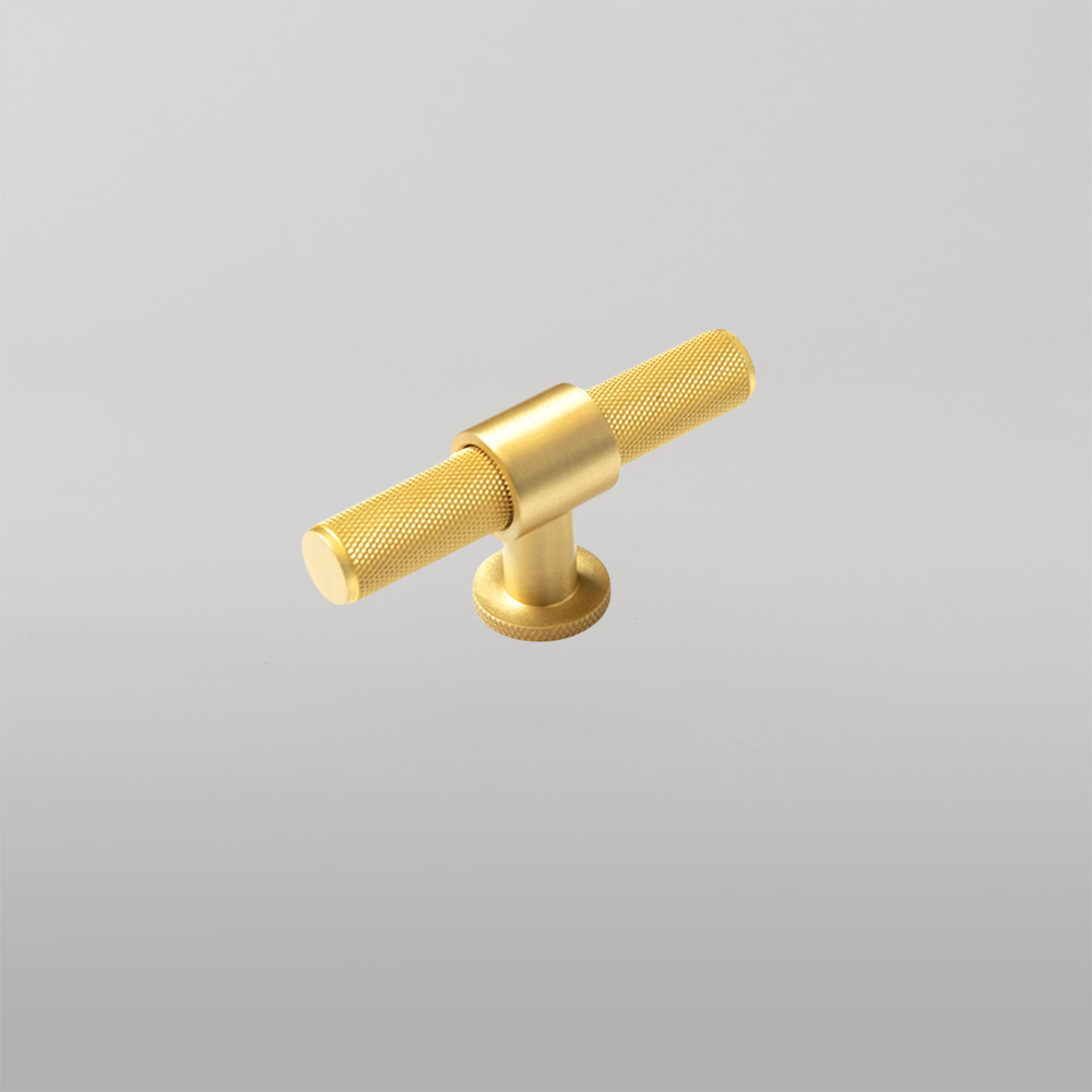 Momo Belgravia Solid Brass T Knob 82mm Brushed Satin Brass