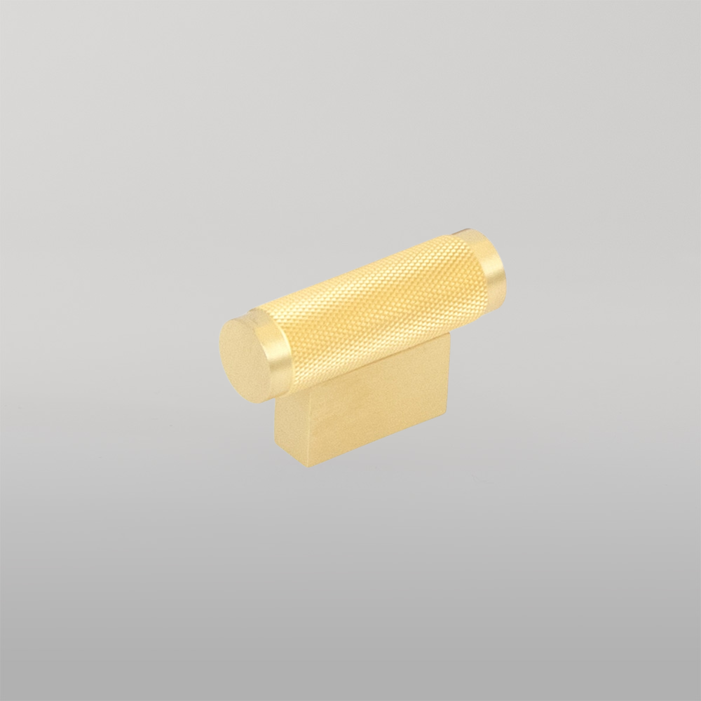 Momo Brighton Solid Brass T Knob 50mm Brushed Satin Brass