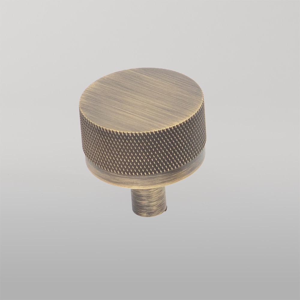 Momo Bellevue Solid Brass Knurled Knob 35mm Dark Brushed Brass