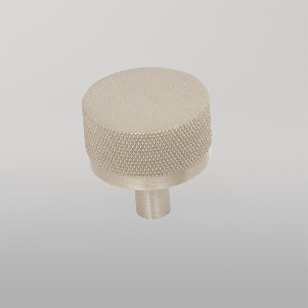 Momo Bellevue Solid Brass Knurled Knob 35mm Dull Brushed Nickel