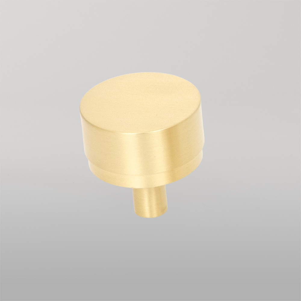 Momo Bellevue Solid Brass Plain Knob 35mm Brushed Satin Brass