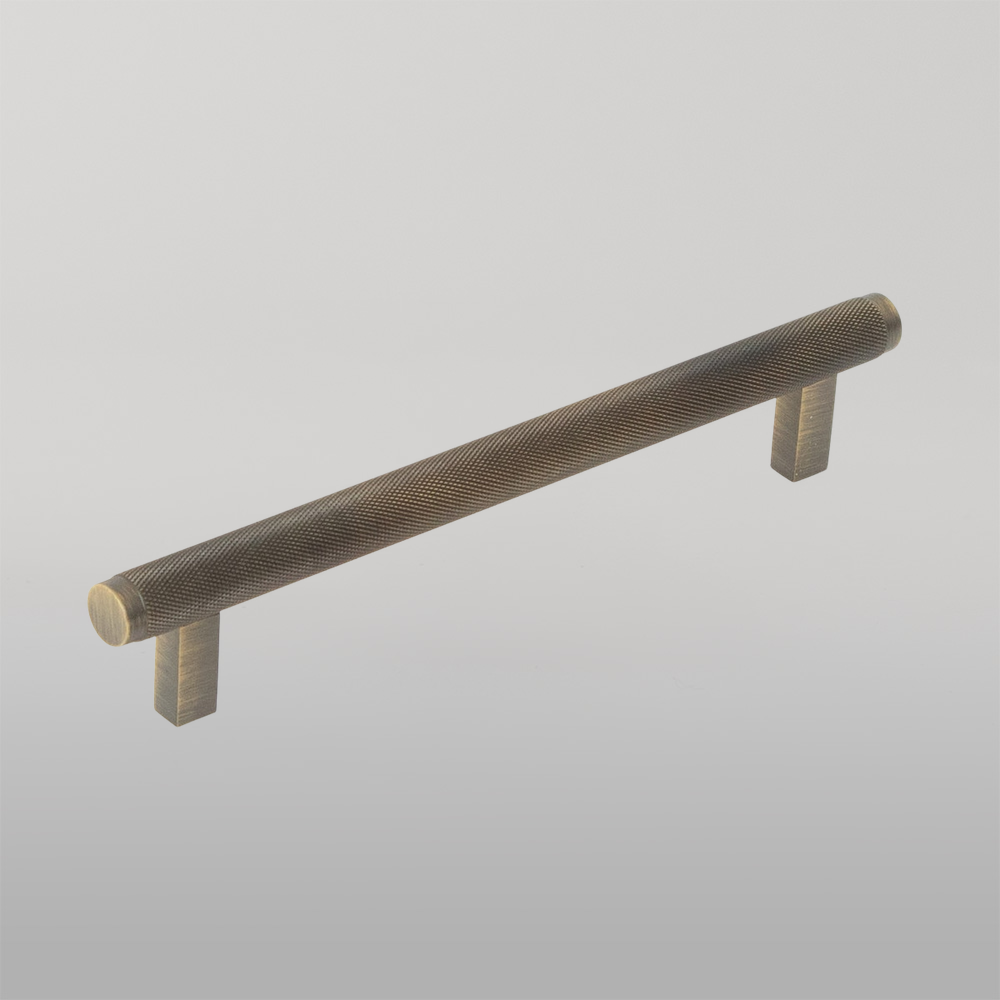 Momo Bellevue Solid Brass Knurled Bar Pull 160mm Dark Brushed Brass