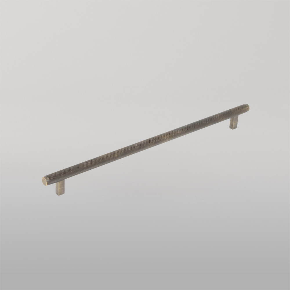 Momo Bellevue Solid Brass Knurled Bar Pull 320mm Dark Brushed Brass