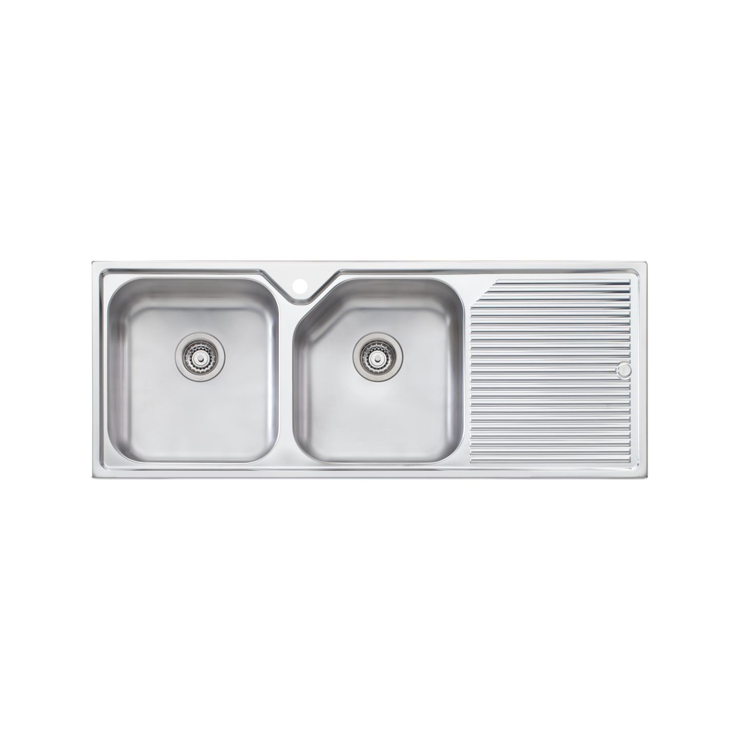 Nu-Petite Double Bowl Topmount Sink With Drainer Left Stainless Steel