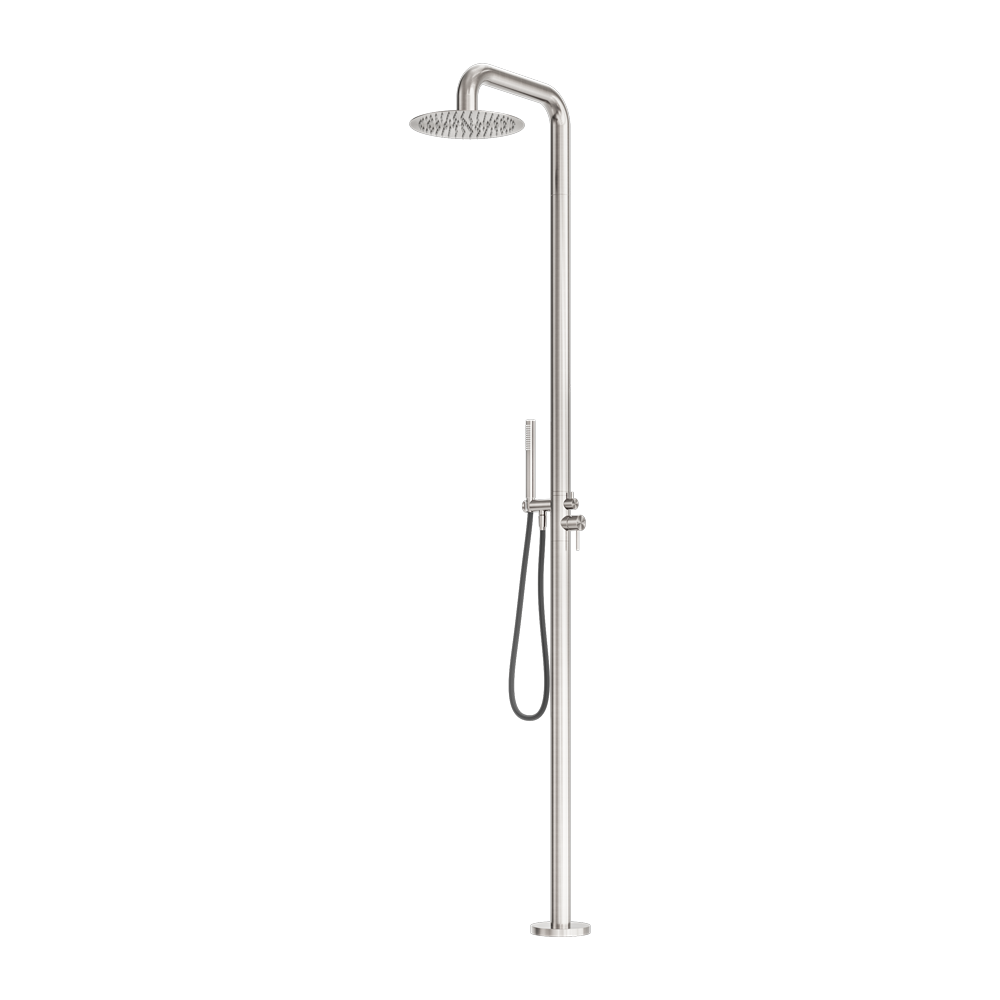 Zen Outdoor Freestanding Shower Column Brushed Nickel