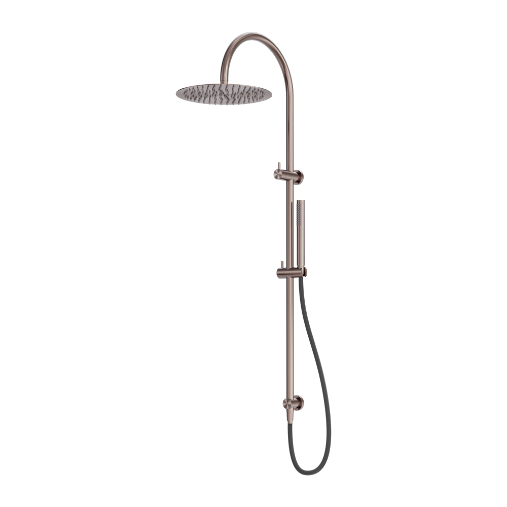 Zen Twin Shower With Outdoor Shower Hose Brushed Bronze