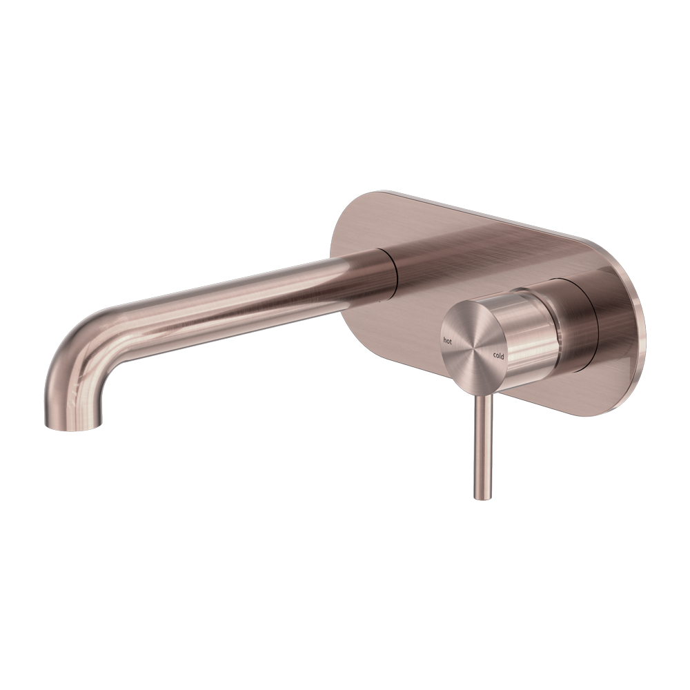 Zen Wall Basin/Bath Mixer 185mm Spout Brushed Bronze