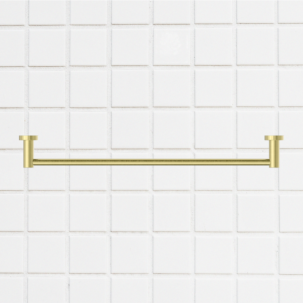 Mecca Single Towel Rail 600mm Brushed Gold