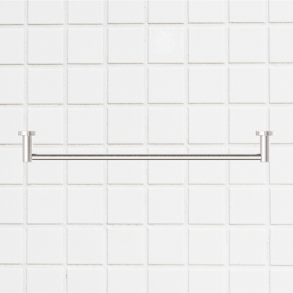 Mecca Single Towel Rail 600mm Brushed Nickel