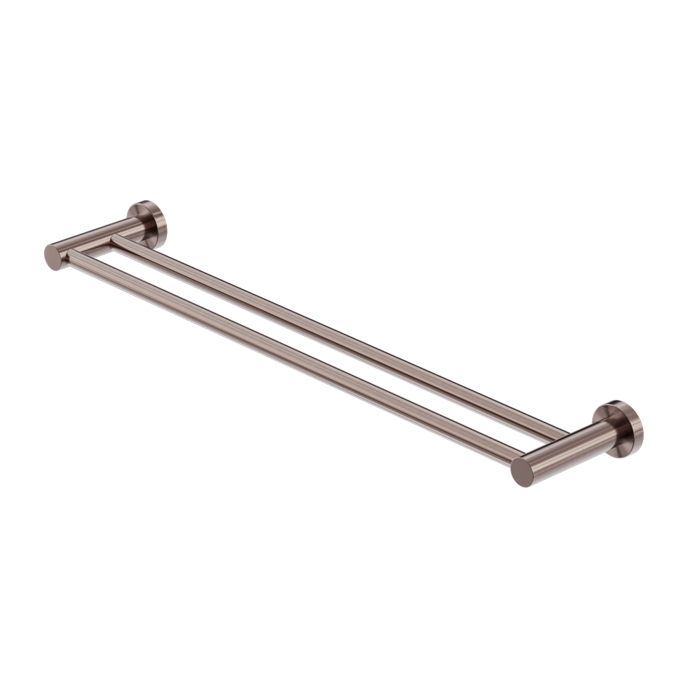 Mecca Double Towel Rail 800mm Brushed Bronze