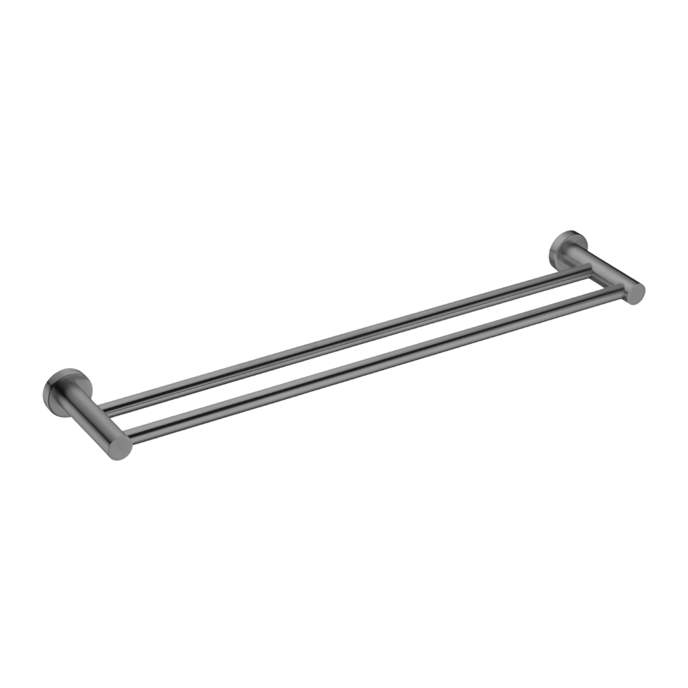 Mecca Double Towel Rail 600mm Brushed Gunmetal