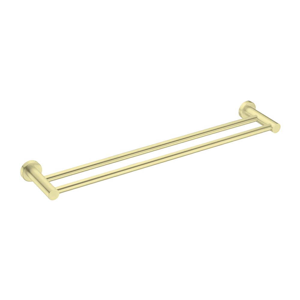 Mecca Double Towel Rail 600mm Brushed Gold