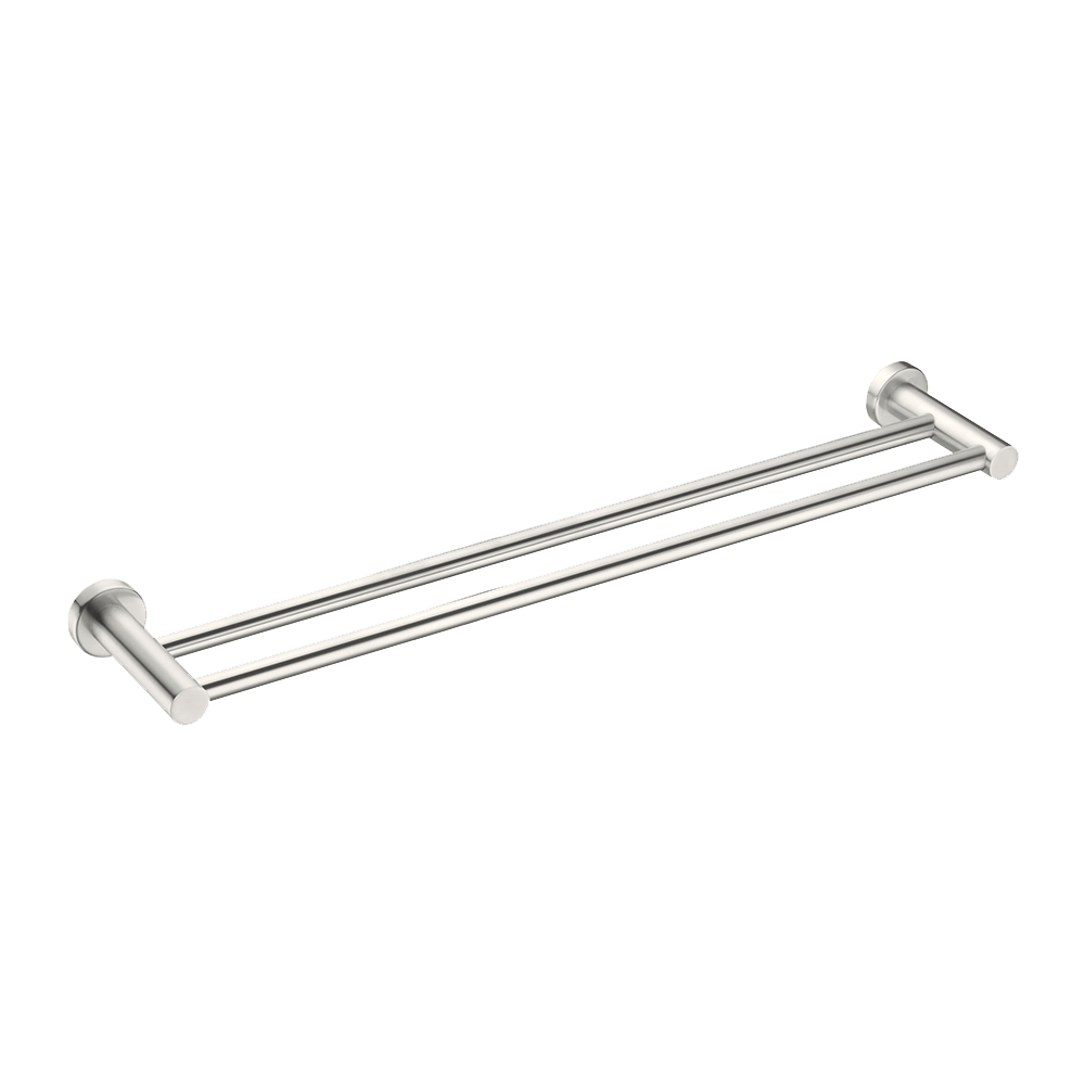 Mecca Double Towel Rail 600mm Brushed Nickel