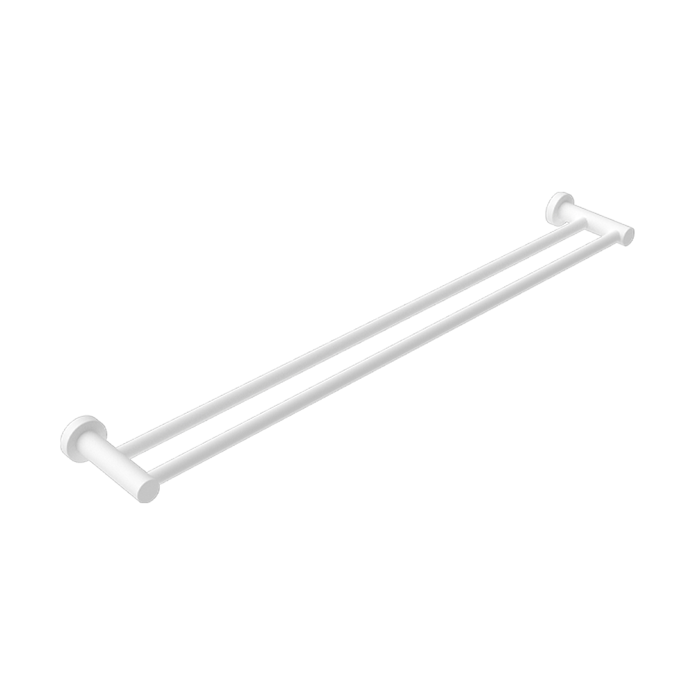 Mecca Double Towel Rail 600mm Matte White