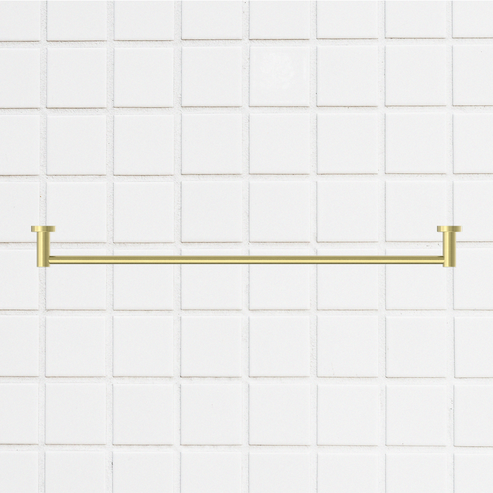 Mecca Single Towel Rail 800mm Brushed Gold