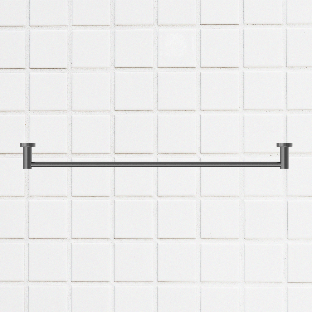 Mecca Single Towel Rail 800mm Brushed Gunmetal