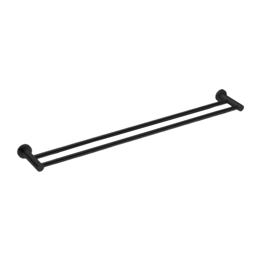 Mecca Double Towel Rail 800mm Matte Black