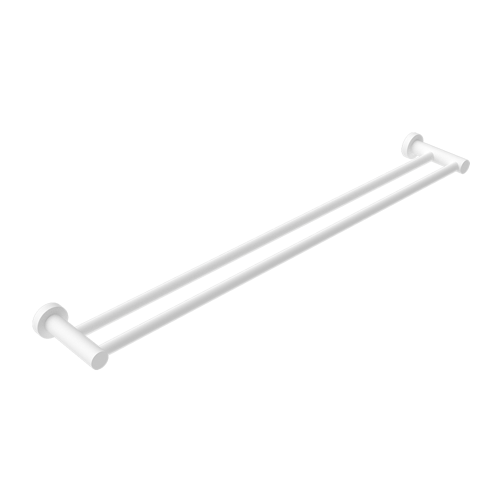 Mecca Double Towel Rail 800mm Matte White