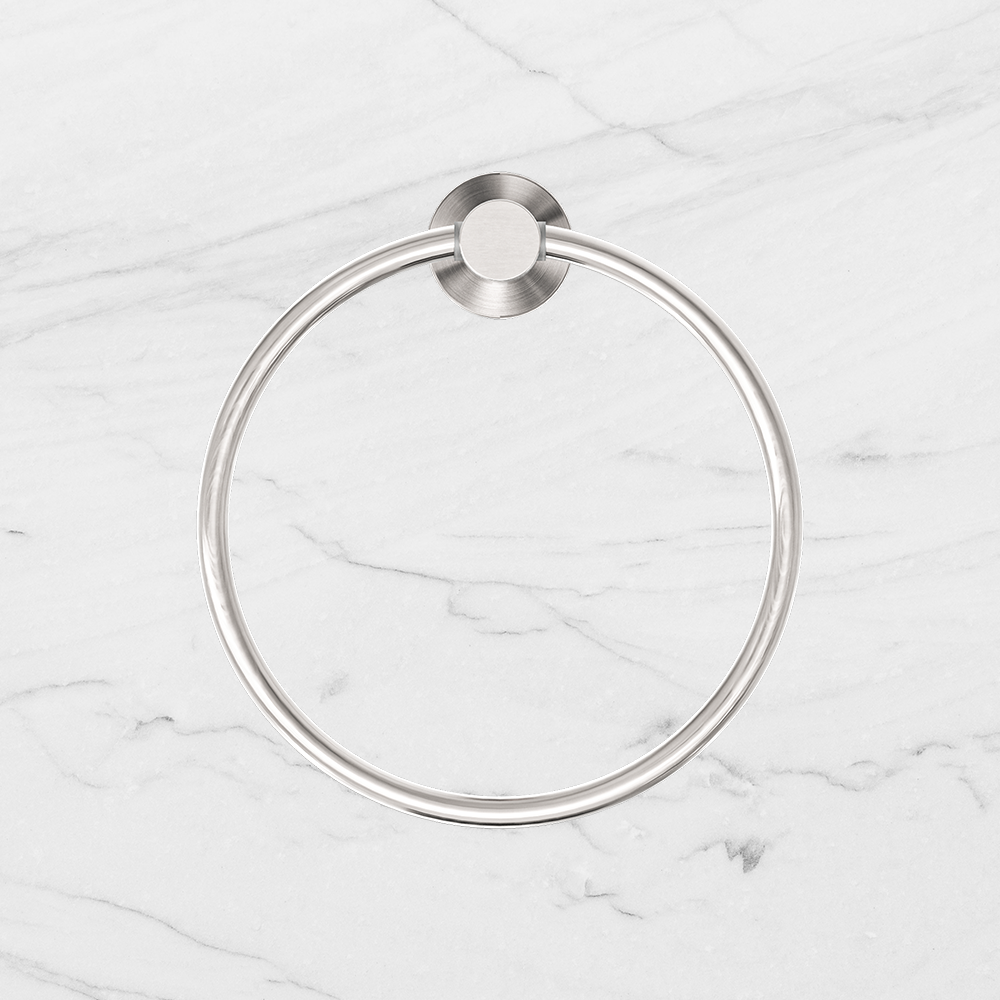 Mecca Hand Towel Ring Brushed Nickel