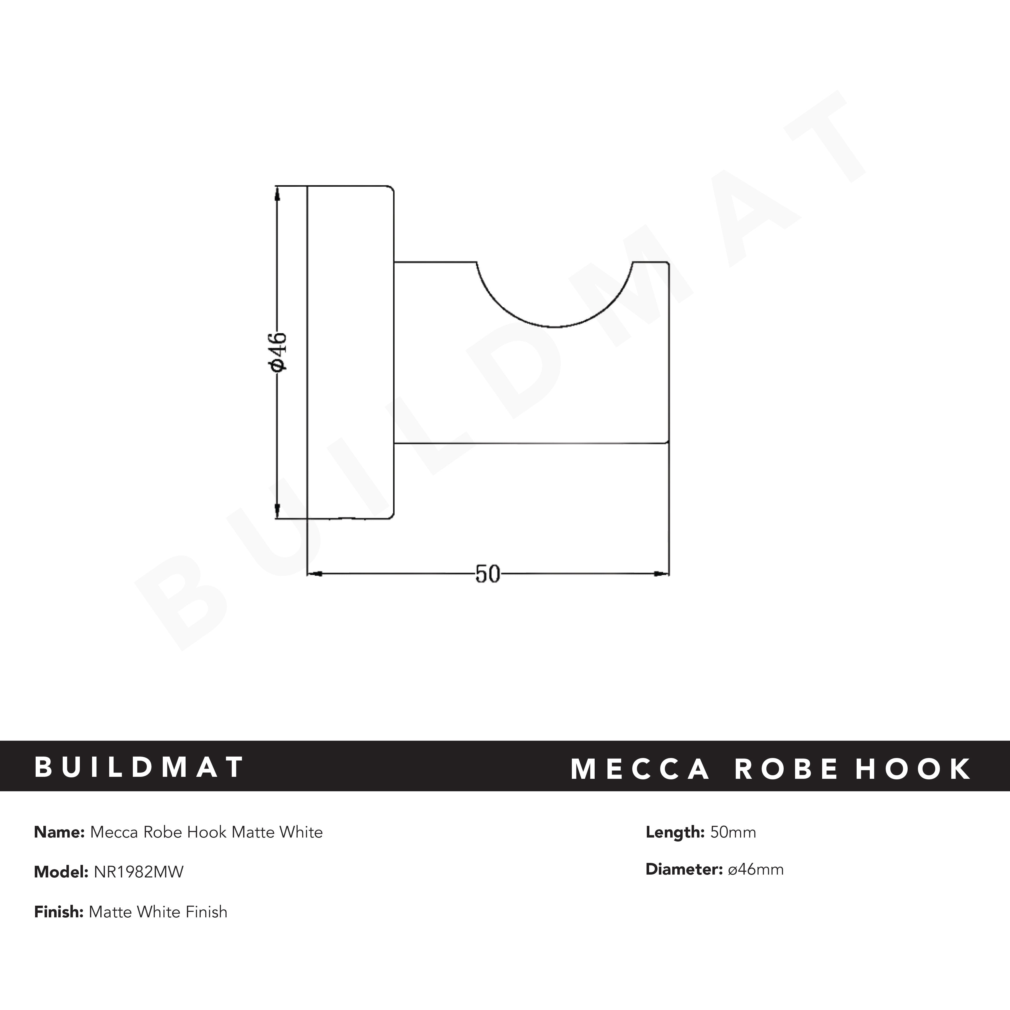 Mecca Robe Hook Matte White