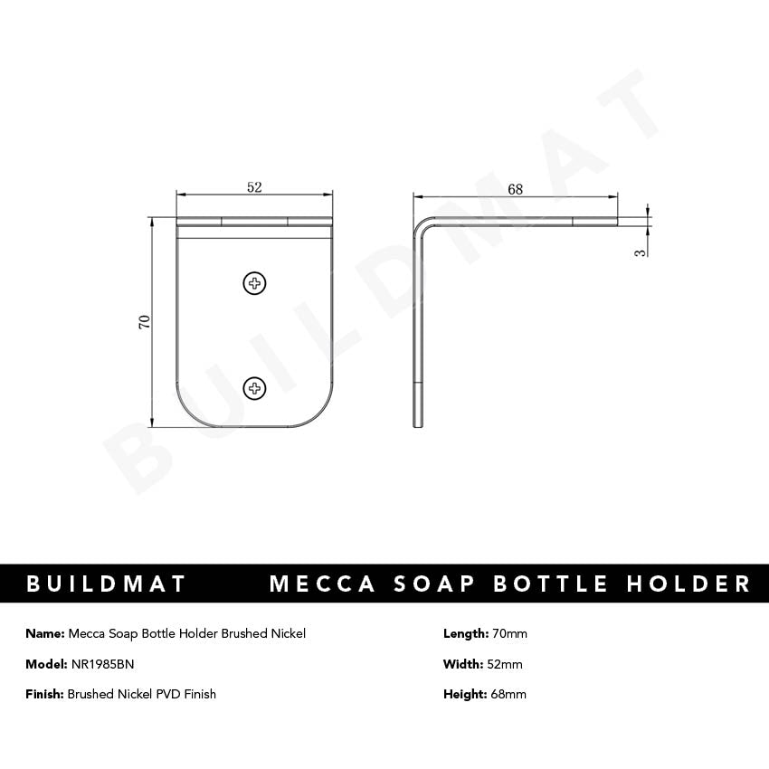 Mecca Soap Bottle Holder Brushed Nickel